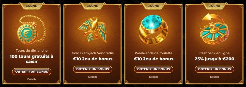 Autres bonus du casino Amunra
