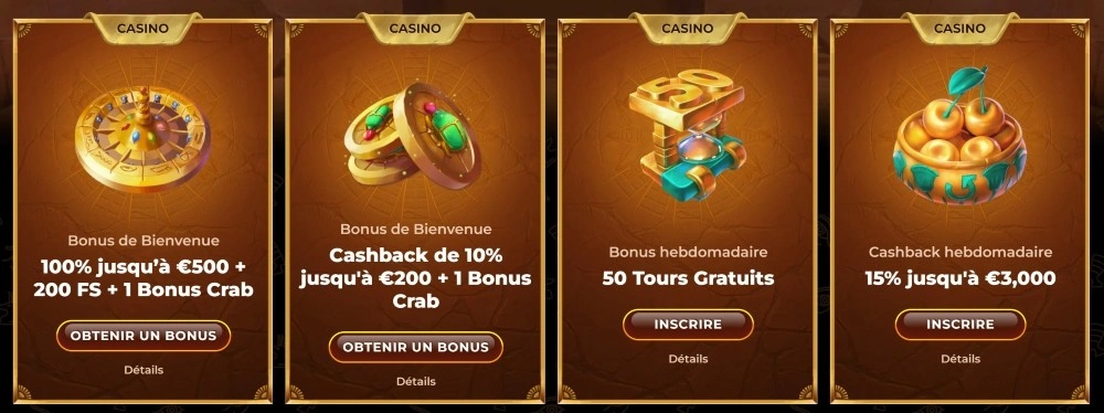 Bonus de dépôt au casino Amunra