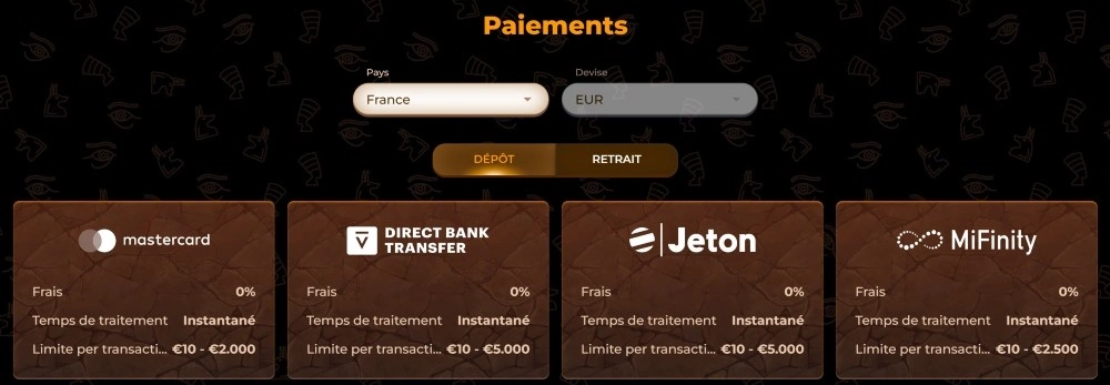 Moyens de paiement Amunra